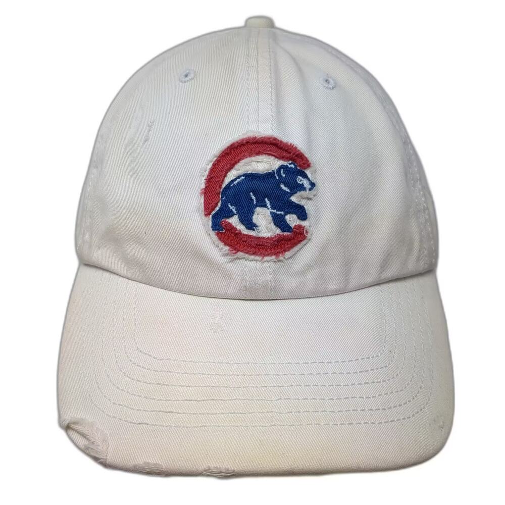 Chicago Cubs MLB '47 Twins Baseball Cap White L Frayed Patch Logo Fitted Hat